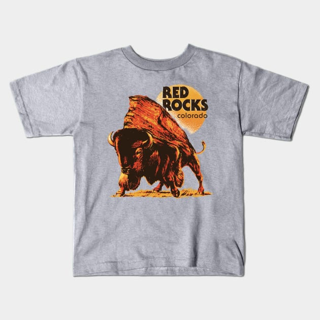 Red Rocks Kids T-Shirt by JakeReeder11